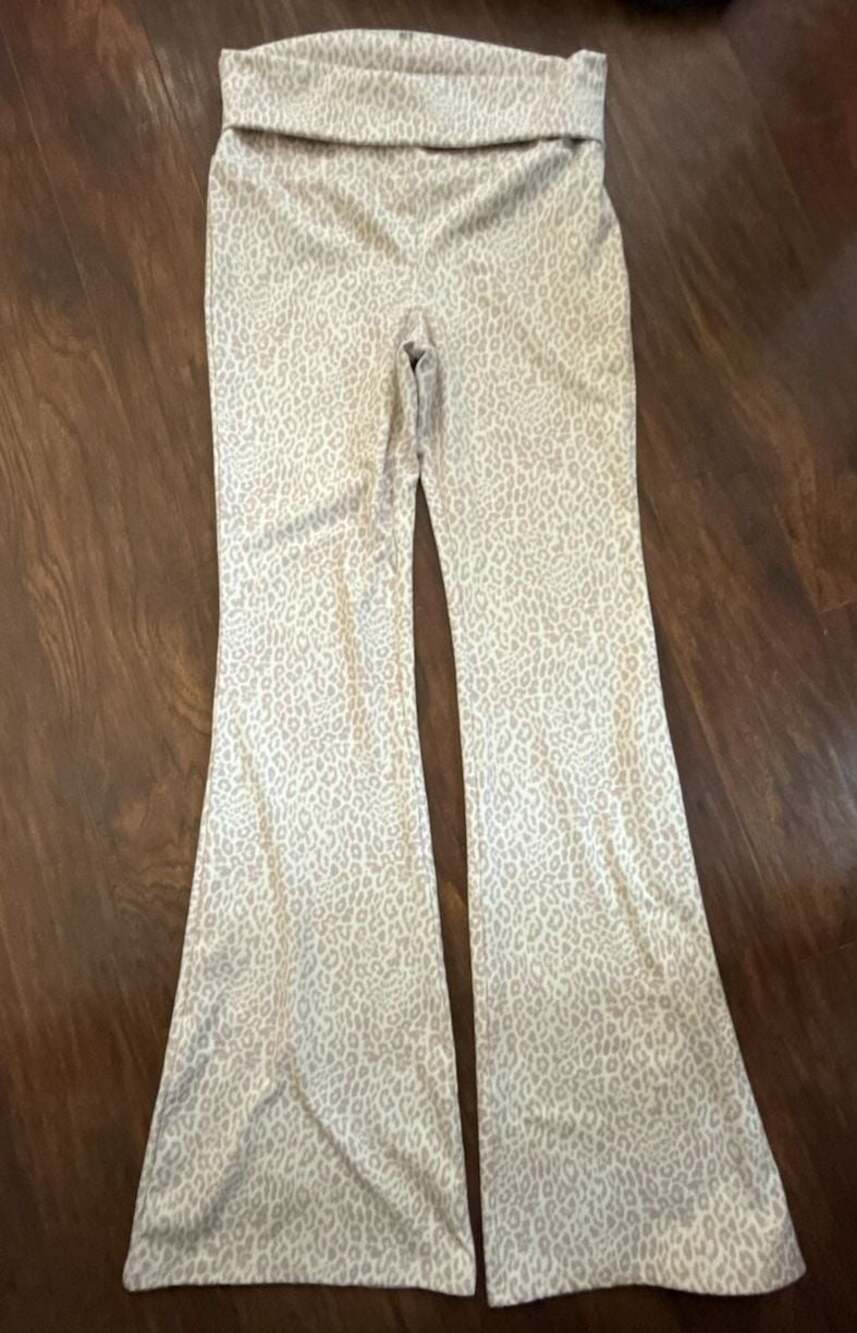 AS Revival Leopard Print Fold-Over Waist Flare Leggings